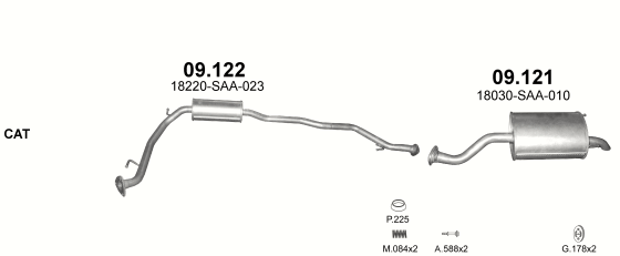 Auspuffanlage für HONDA JAZZ 1.2 (1.2i 8V)