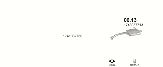 Auspuffanlage für DAIHATSU CHARADE 1.3 (1.3 16V)