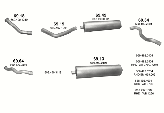 Auspuffanlage für MERCEDES 6-9 T 6-9 T