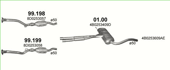 Auspuffanlage für AUDI A6 2.8 (2.8i)