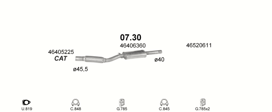 Auspuffanlage für FIAT CINQUECENTO 1.1 (HOBBY)