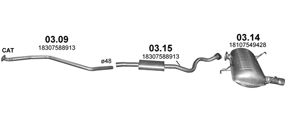 Auspuffanlage für BMW 3 E90 2.0 (318i)