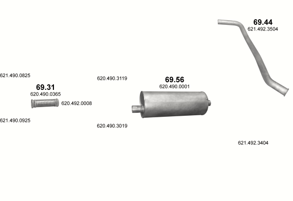 Auspuffanlage für MERCEDES 10-16 T 1636