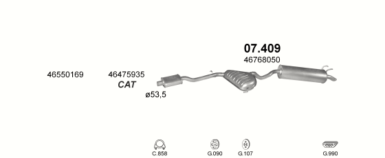 Auspuffanlage für FIAT MAREA 1.9 D (1.9 SOFT TD 75)