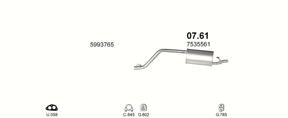 Auspuffanlage für FIAT PANDA 0.75 (750)