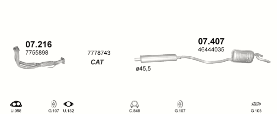 Auspuffanlage für FIAT PUNTO 1.2 (75)