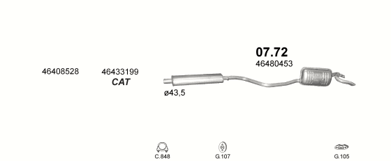 Auspuffanlage für FIAT PUNTO 1.2 (60 AUT.)