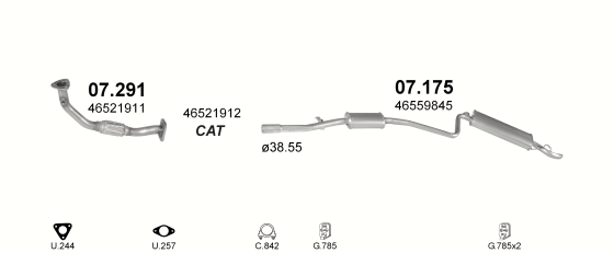 Auspuffanlage für FIAT SEICENTO 1.1 (1.1 Sporting)