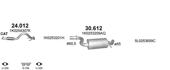 Auspuffanlage für SKODA YETI 1.4 (1.4 TSi)