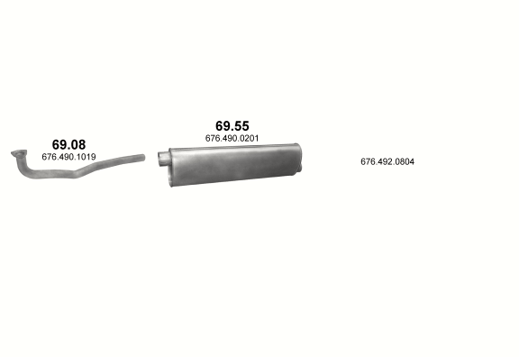 Auspuffanlage für MERCEDES 10-16 T 1120 F/1124 F (WB 3640)