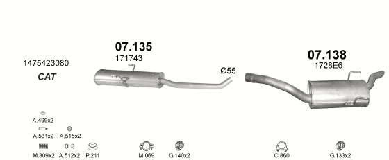 Auspuffanlage für FIAT ULYSSE 2.0 (2.0i)