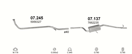 Auspuffanlage für FIAT UNO 1.0 (45)