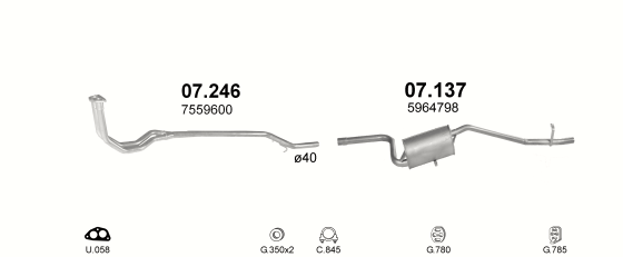 Auspuffanlage für FIAT UNO 1.0 (45)