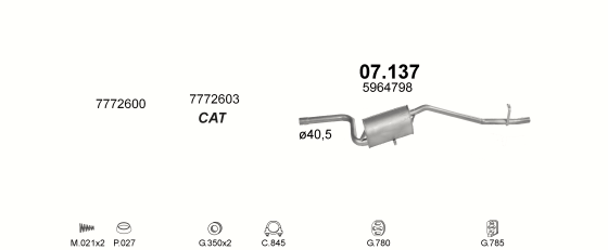 Auspuffanlage für FIAT UNO 1.0 (1.0 45 i.e. SX)