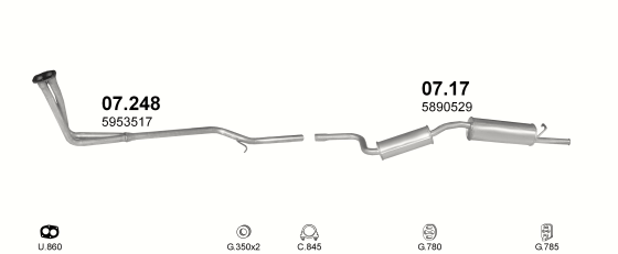 Auspuffanlage für FIAT UNO 1.1 (60)