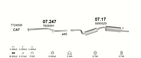 Auspuffanlage für FIAT UNO 1.1 (60)