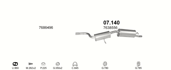 Auspuffanlage für FIAT UNO 1.4 (1.4 i.e. 70 MAN)