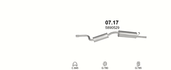 Auspuffanlage für FIAT UNO 1.4 (1.4 i.e. 70 SELECTA AUT)