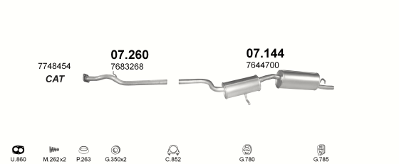 Auspuffanlage für FIAT UNO 1.4 (1.4 i.e. 70)