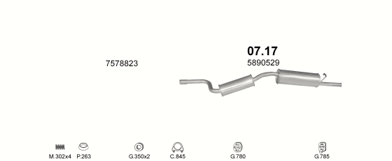Auspuffanlage für FIAT UNO 1.5 (1.5 i.e. 75)