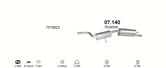 Auspuffanlage für FIAT UNO 1.5 (1.5 i.e. 75)