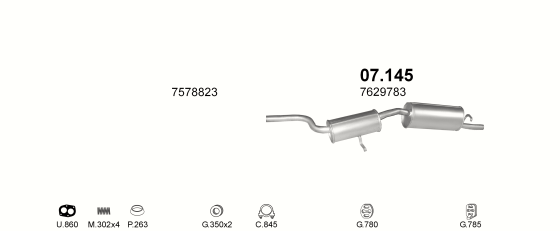 Auspuffanlage für FIAT UNO 1.5 (1.5 i.e. 75 SX)