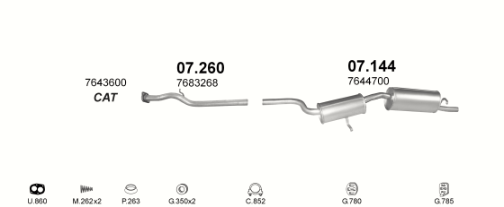 Auspuffanlage für FIAT UNO 1.5 (1.5 i.e. 75)