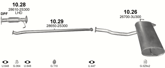 Auspuffanlage für HYUNDAI ix35 2.0 D (2.0 CRDi  2WD/4WD)