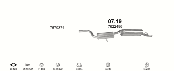 Auspuffanlage für FIAT UNO 1.4 D (1.4 Turbo Diesel)