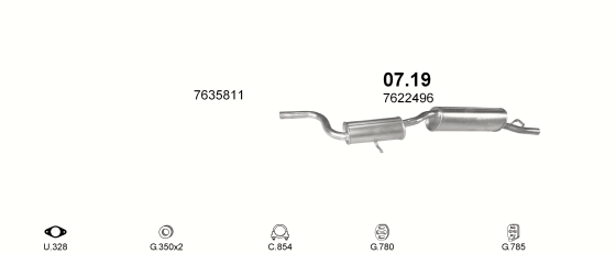 Auspuffanlage für FIAT UNO 1.4 D (1.4 Turbo Diesel)