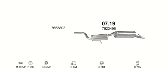 Auspuffanlage für FIAT UNO 1.4 D (1.4 Turbo Diesel)