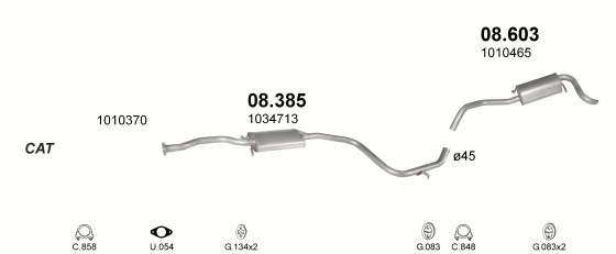 Auspuffanlage für FORD ESCORT 1.3 (1.3i EFI)