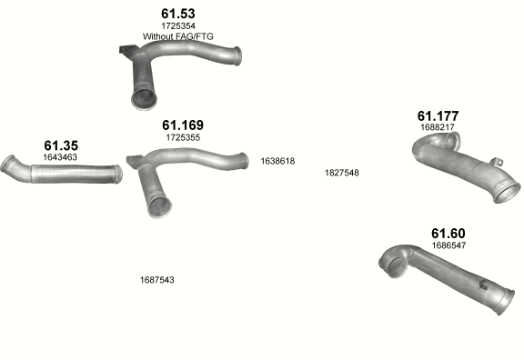 Auspuffanlage für DAF CF 85 12.9 (4X2 ; 6X2 ; 6X2/4)