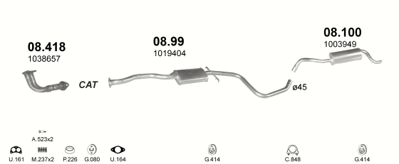Auspuffanlage für FORD ESCORT 1.4