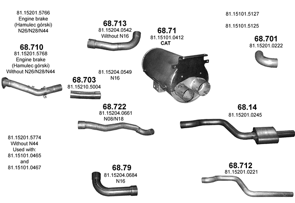 Auspuffanlage für MAN TGM 6.9 (D0836 LFL)