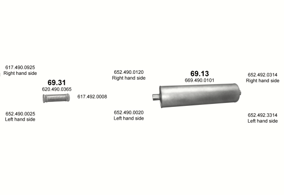 Auspuffanlage für MERCEDES 19-33 T 2422 (WB 3200, 3600)