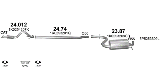 Auspuffanlage für SEAT ALTEA XL 1.4 (1.4 TSi)