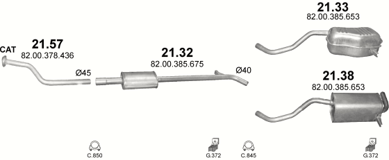 Auspuffanlage für RENAULT GRAND MODUS 1.6 (1.6i 16V)