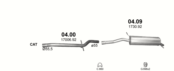 Auspuffanlage für CITROEN C5 1.8 (1.8i 16V)