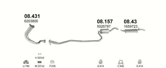 Auspuffanlage für FORD FIESTA 1.0