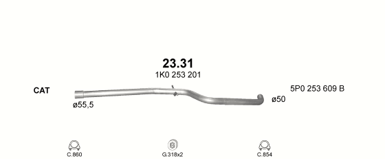 Auspuffanlage für SEAT ALTEA 1.9 D (1.9 TDi Turbo Diesel)