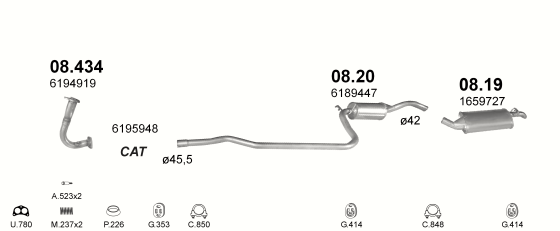 Auspuffanlage für FORD FIESTA 1.1