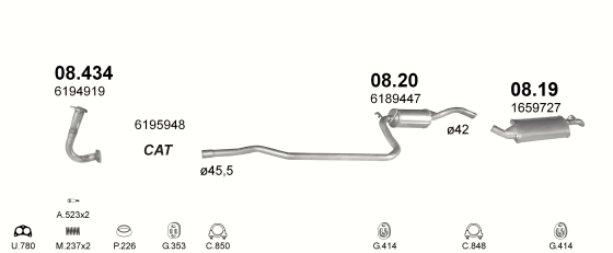 Auspuffanlage für FORD FIESTA 1.1