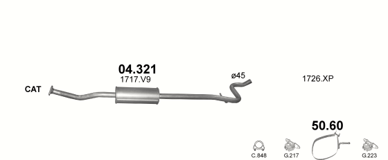 Auspuffanlage für CITROEN C2 1.6 (1.6i VTS 16V)