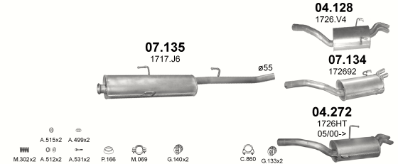 Auspuffanlage für PEUGEOT 806 2.1 D (2.1 Turbo Diesel)