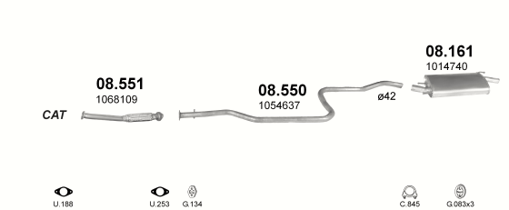 Auspuffanlage für MAZDA 121 1.3 (1.3i)