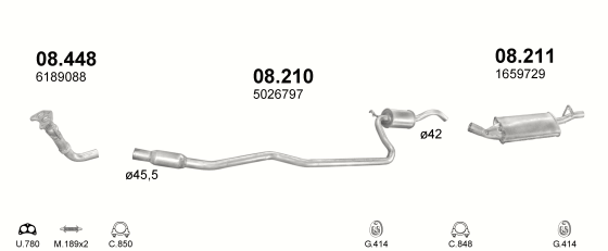 Auspuffanlage für FORD FIESTA 1.8 D