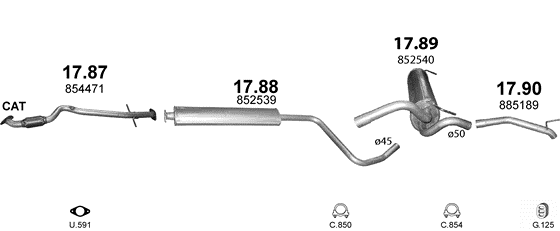 Auspuffanlage für OPEL ASTRA J 1.6 (1.6i)