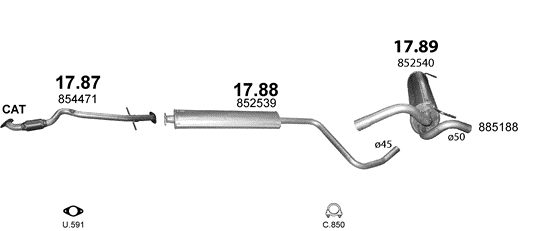 Auspuffanlage für OPEL ASTRA J 1.6 (1.6i)