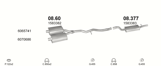 Auspuffanlage für FORD GRANADA 2.8 (2.8i V6)